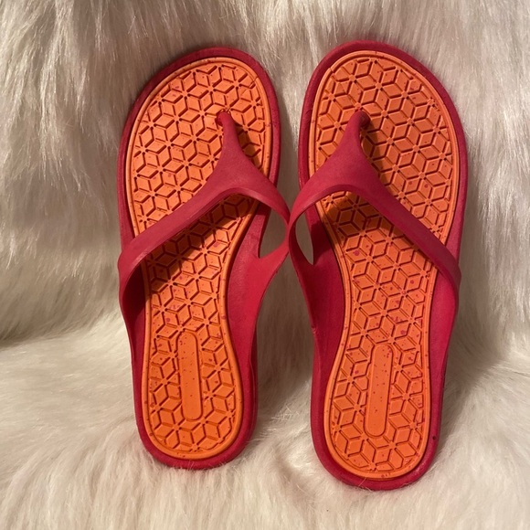 Pink‎ Flip Flops Womens Size 6 Open Toe Sandals Shoes - Picture 1 of 5